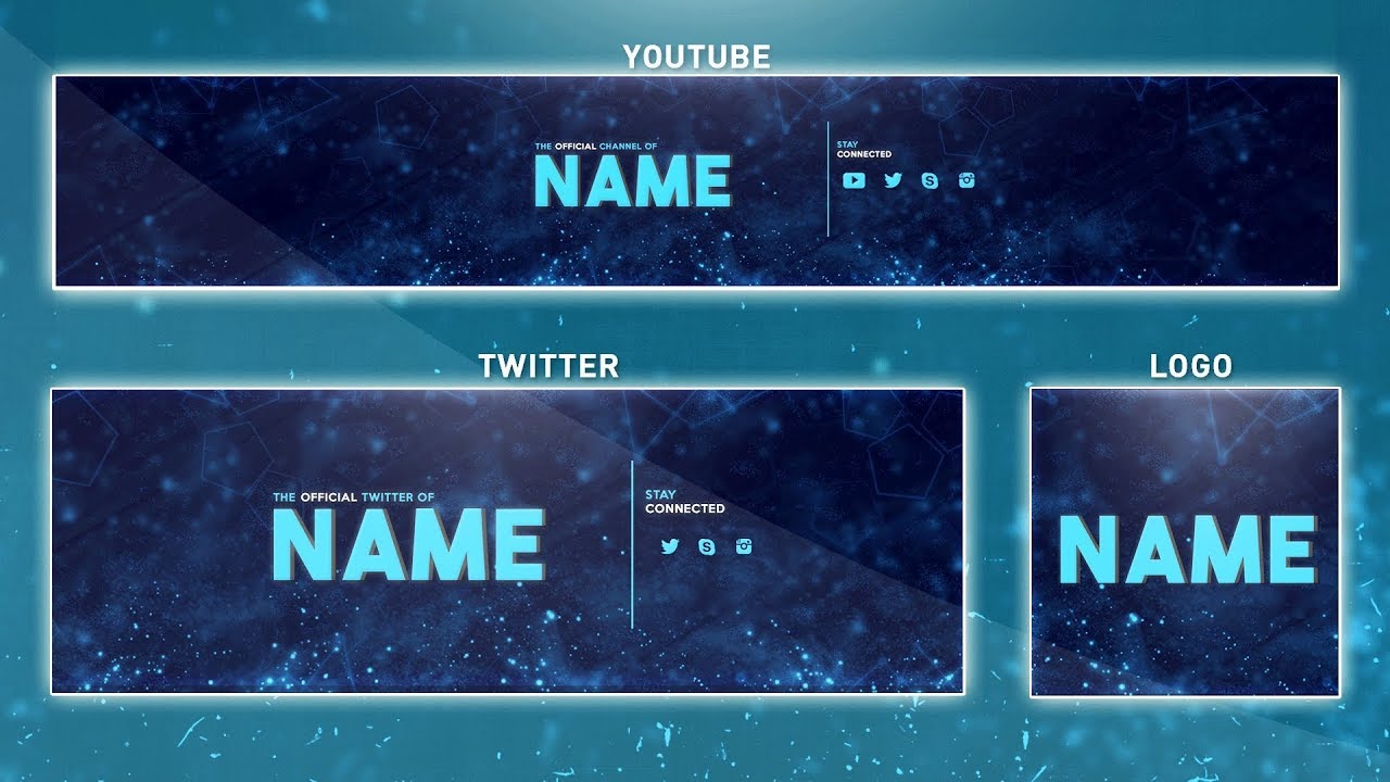 youtube elemets banner template psd